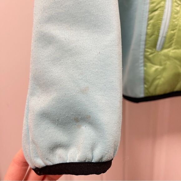 North Face Girls Fleece Hybrid Jacket Blue & Lime - 10-12Y - Picture 10 of 11